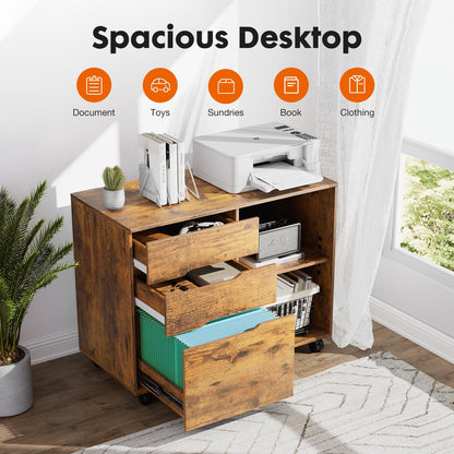 Brown Office Organizer Filing Cabinet