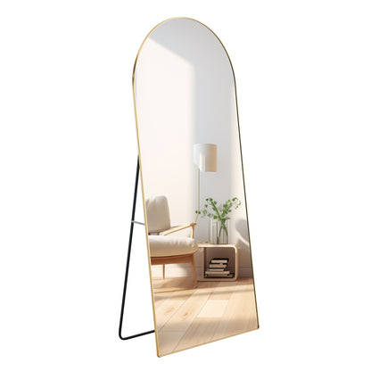 Metal Framed Arched Floor Standing Full-Length Mirror