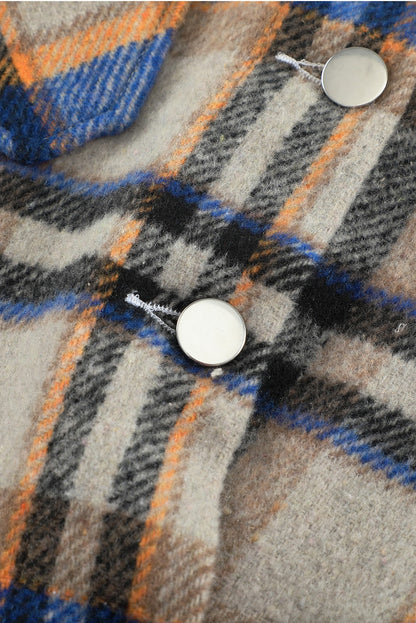 Plaid Button Front Pocket Shirt Shacket