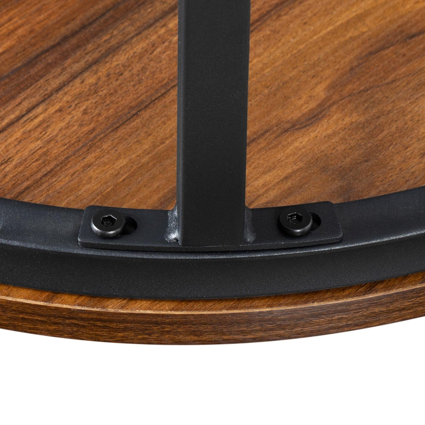 Set of 2 Brown Nesting Round Coffee Tables