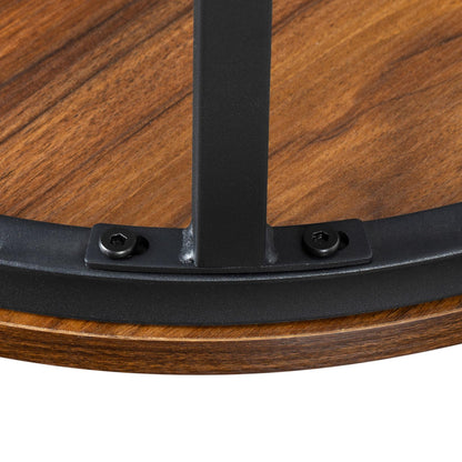 Set of 2 Brown Nesting Round Coffee Tables