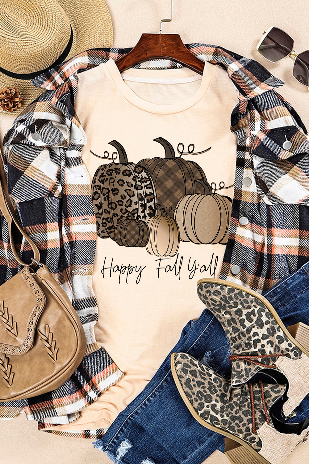 White Casual Happy Fall Pumpkin Print Graphic Tee