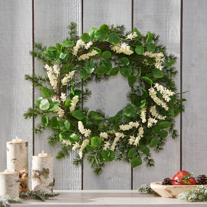 White & Green Berry Wreath