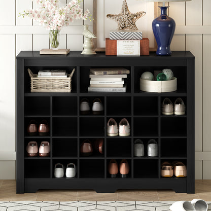 Black Sleek Modern Shoe Cabinet