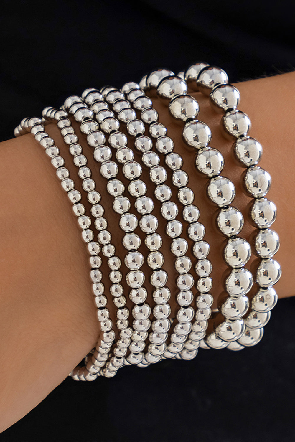 Pulsera con cuentas de perlas multicapa blanca