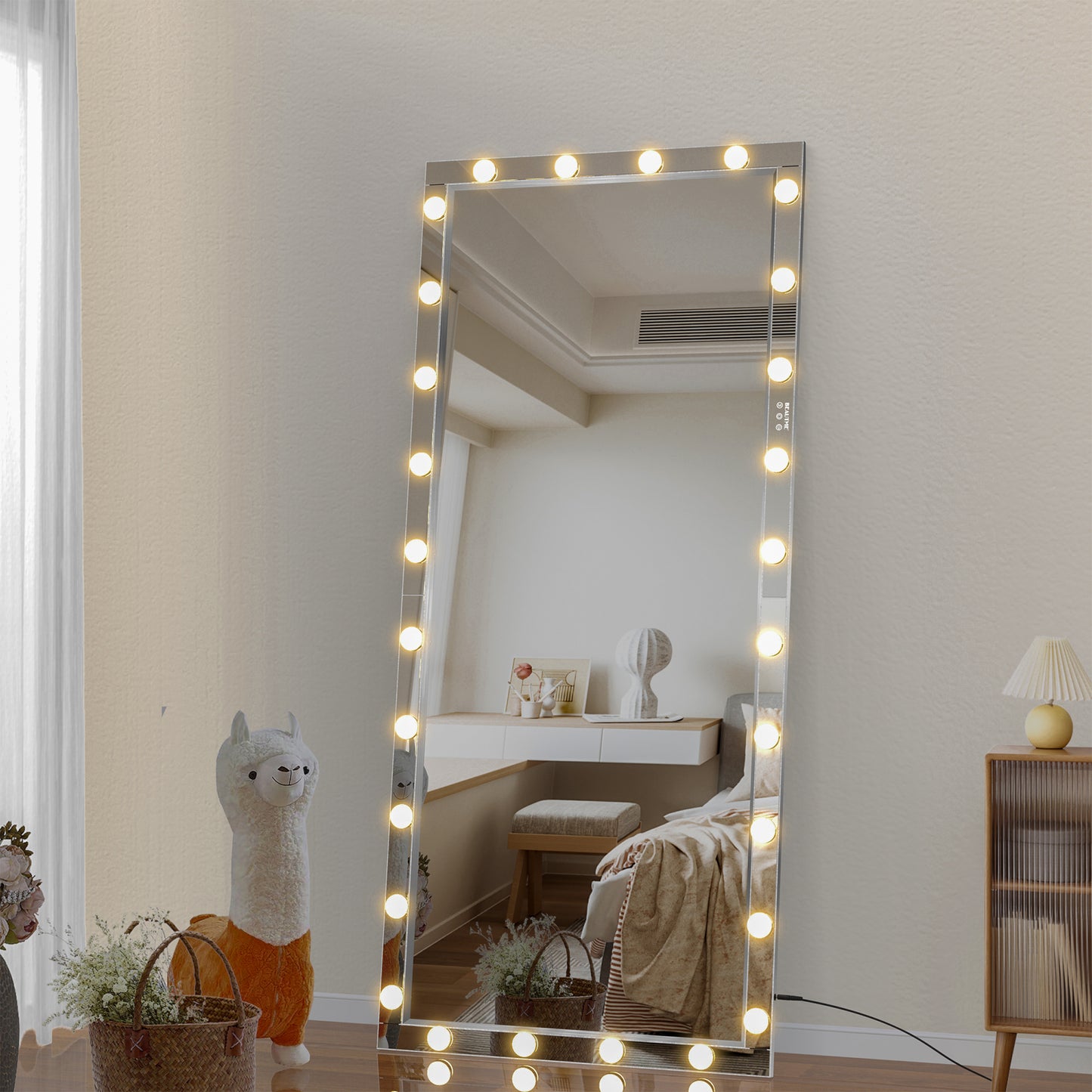 Silver Hollywood LED Full Body Mirror