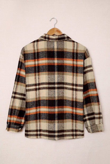 Plaid Button Front Pocket Shirt Shacket