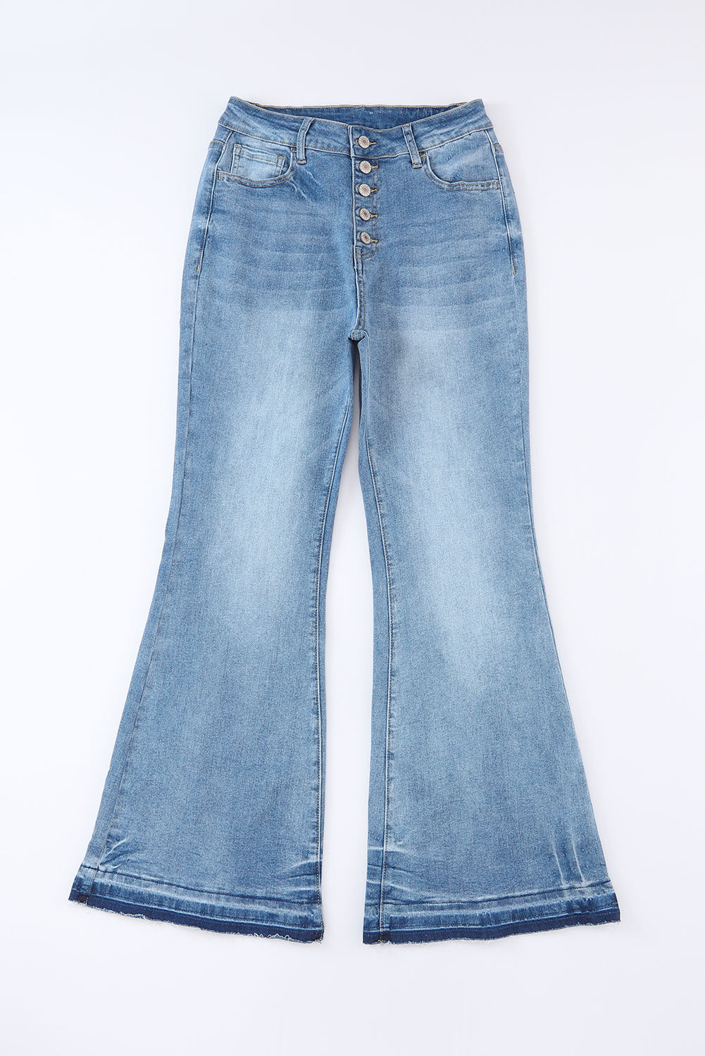 Blue Light Wash High Waisted Bell Bottom Jeans