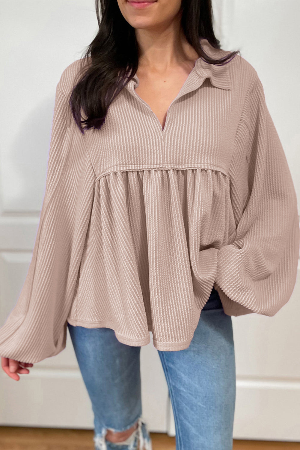 Bubble Sleeve Babydoll Top