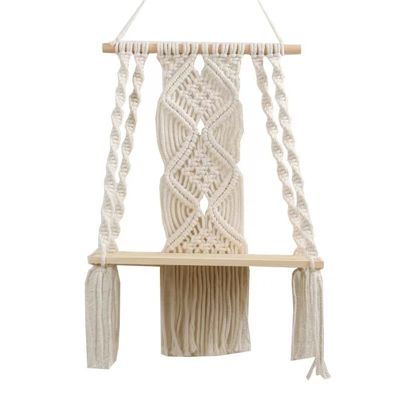 Bohemian Woven Hanging Shelf