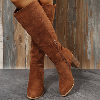 Platform Round Toe Thick Heel Boots