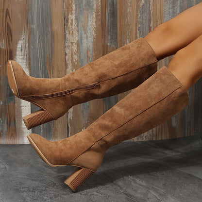 Platform Round Toe Thick Heel Boots