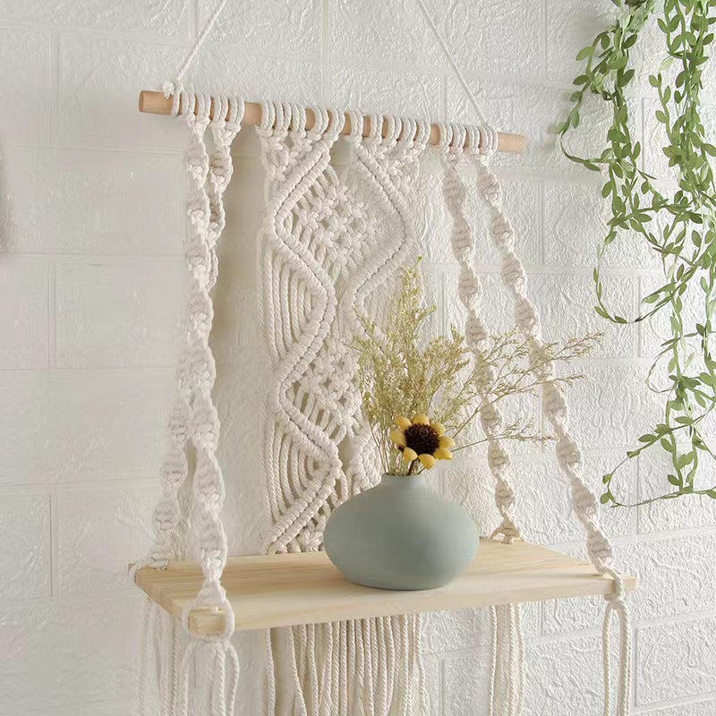 Bohemian Woven Hanging Shelf