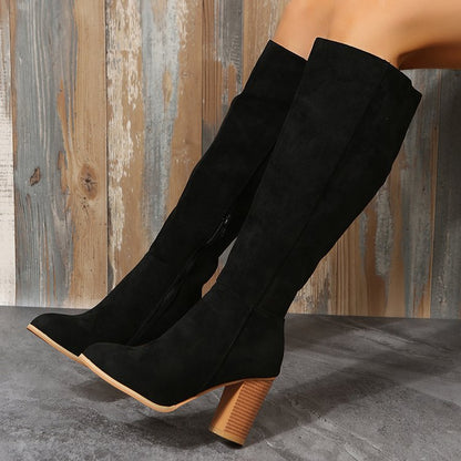 Platform Round Toe Thick Heel Boots