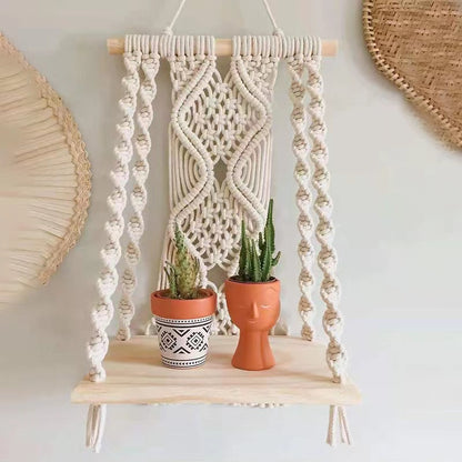 Bohemian Woven Hanging Shelf