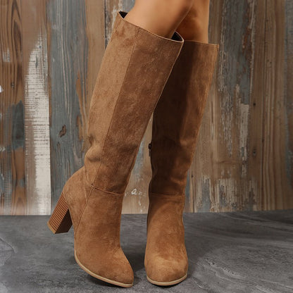 Platform Round Toe Thick Heel Boots