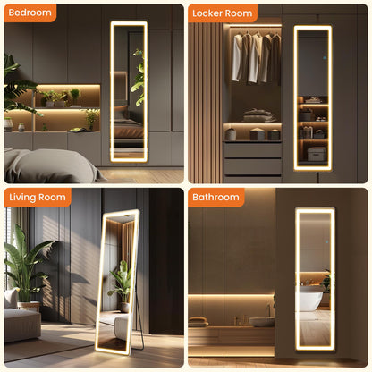 64"x21" Rectangular Full Length Mirror w/ LED Lights