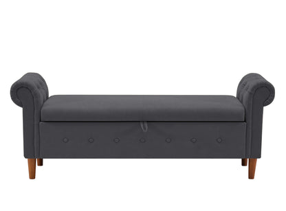 Dark Grey Large Storage Sofa Bench