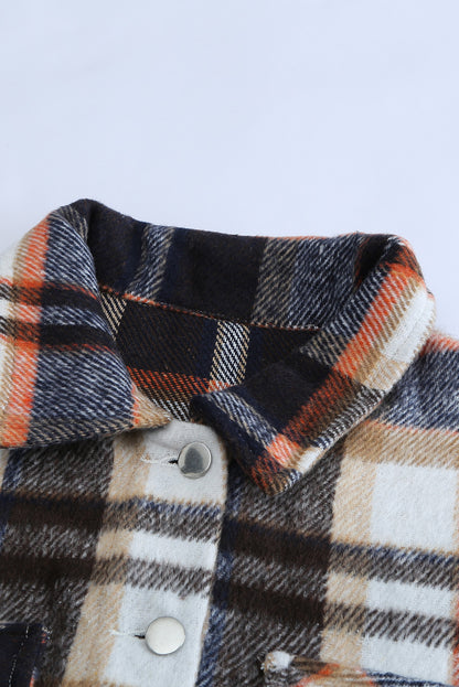 Plaid Button Front Pocket Shirt Shacket