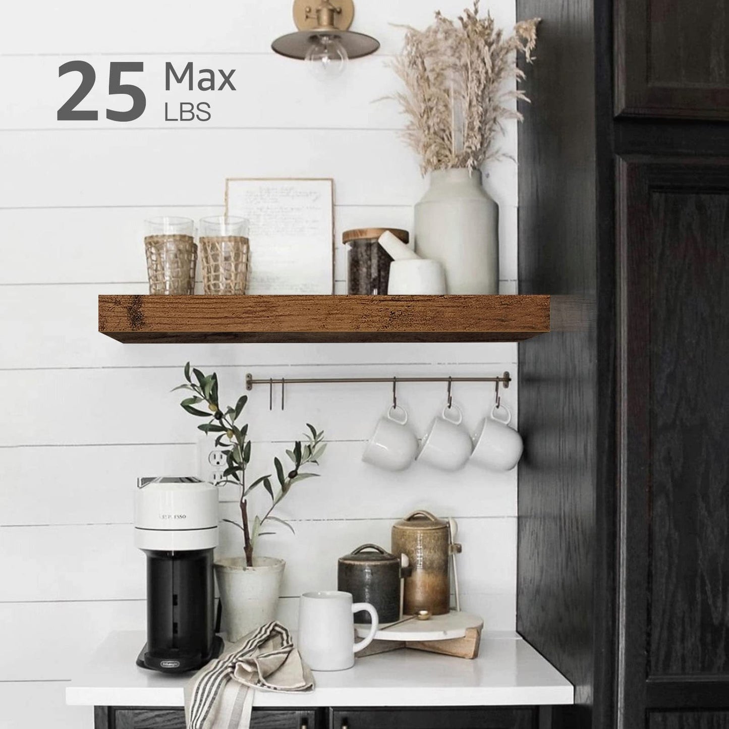 Rustic Brown Farmhouse Floating Shelves