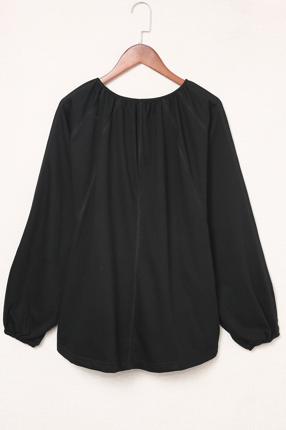 Plicated Detail V Neck Blouse