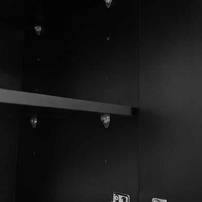 Black Minimalist Cabinet w/ Adjustable Shelves