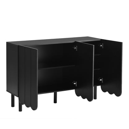 Black Minimalist Cabinet w/ Adjustable Shelves