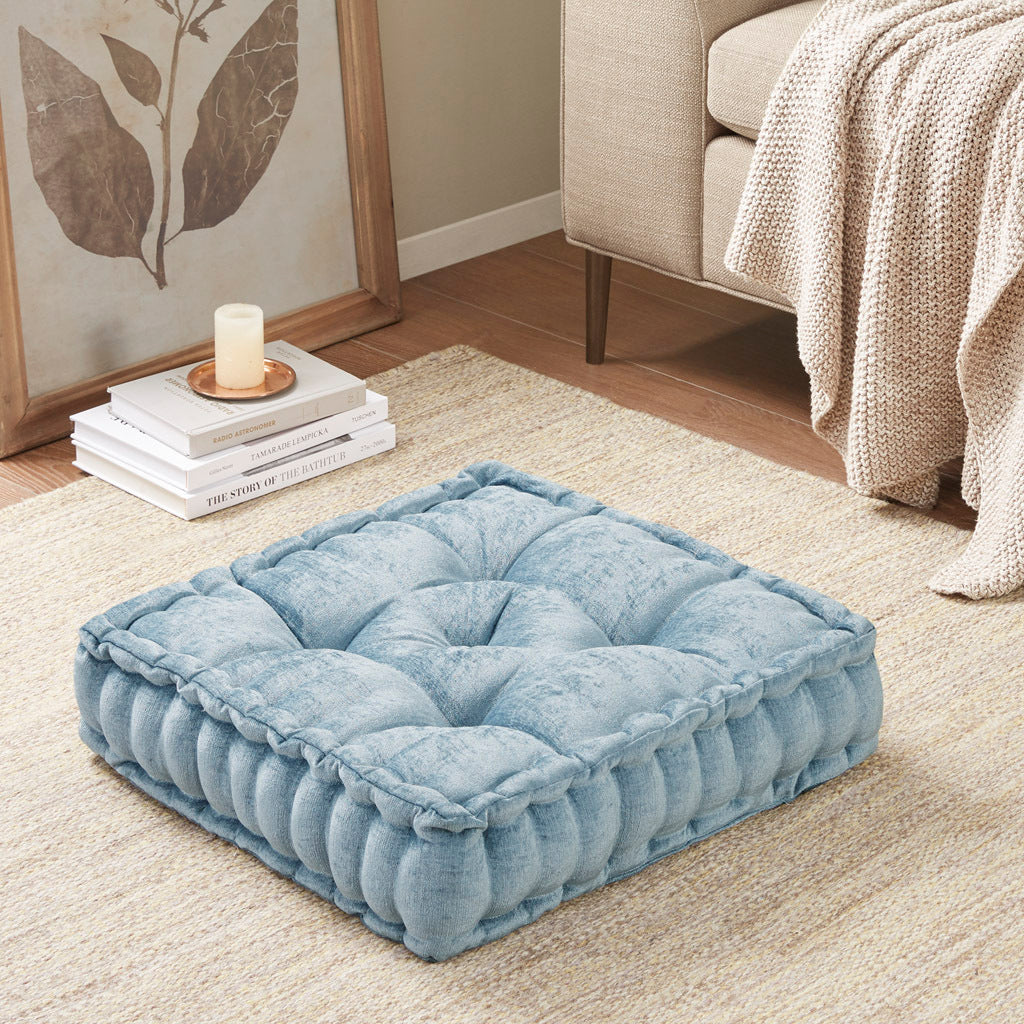 Aqua Poly Square Floor Pillow Cushion