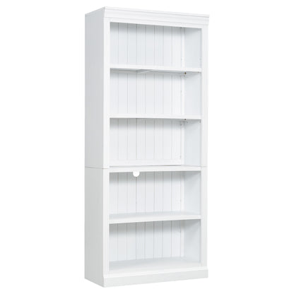 White Wood Bookcase w/ Adjustable Shelves