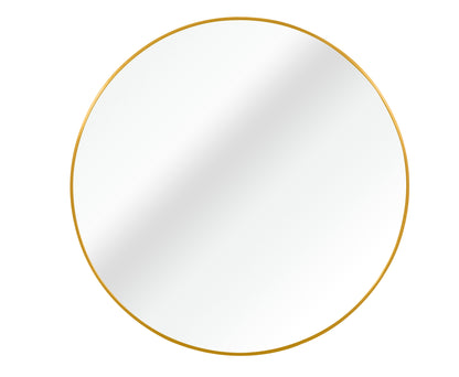 Gold Metal Round Bathroom Mirror