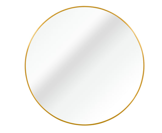 Gold Metal Round Bathroom Mirror