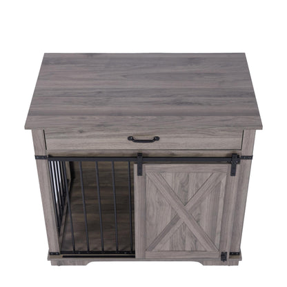 Grey Dog Crate Furniture Kennel for Small/Medium Dogs