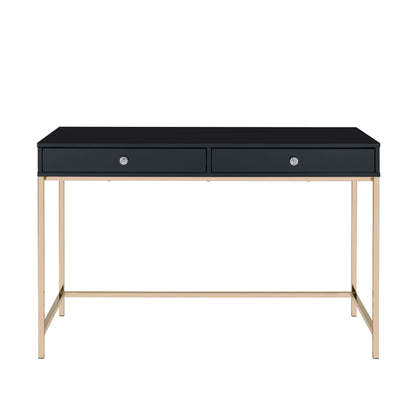 Black High Gloss & Gold Finish Desk