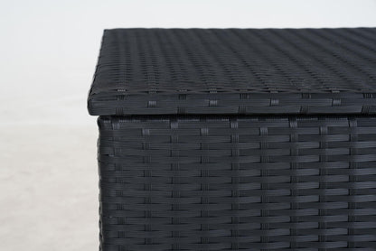 Black Iron Rattan Storage Bench