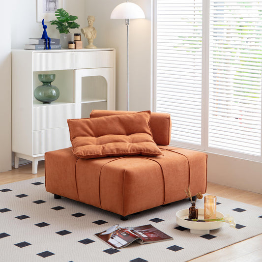 Caramel Modular Ottoman w/ Removable Back Cushion -33.1"