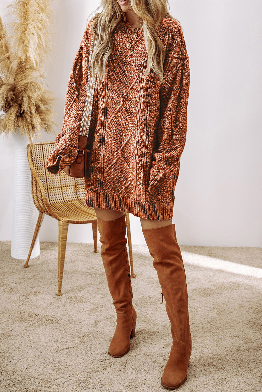 Knit Loose Fit Sweater Dress