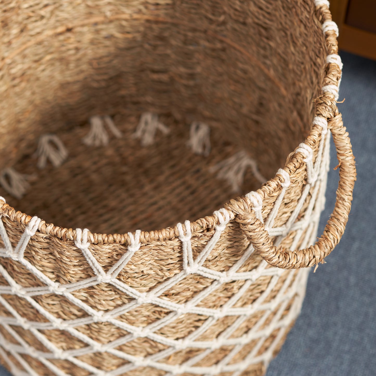 Natural Brown Woven Basket w/ Handles