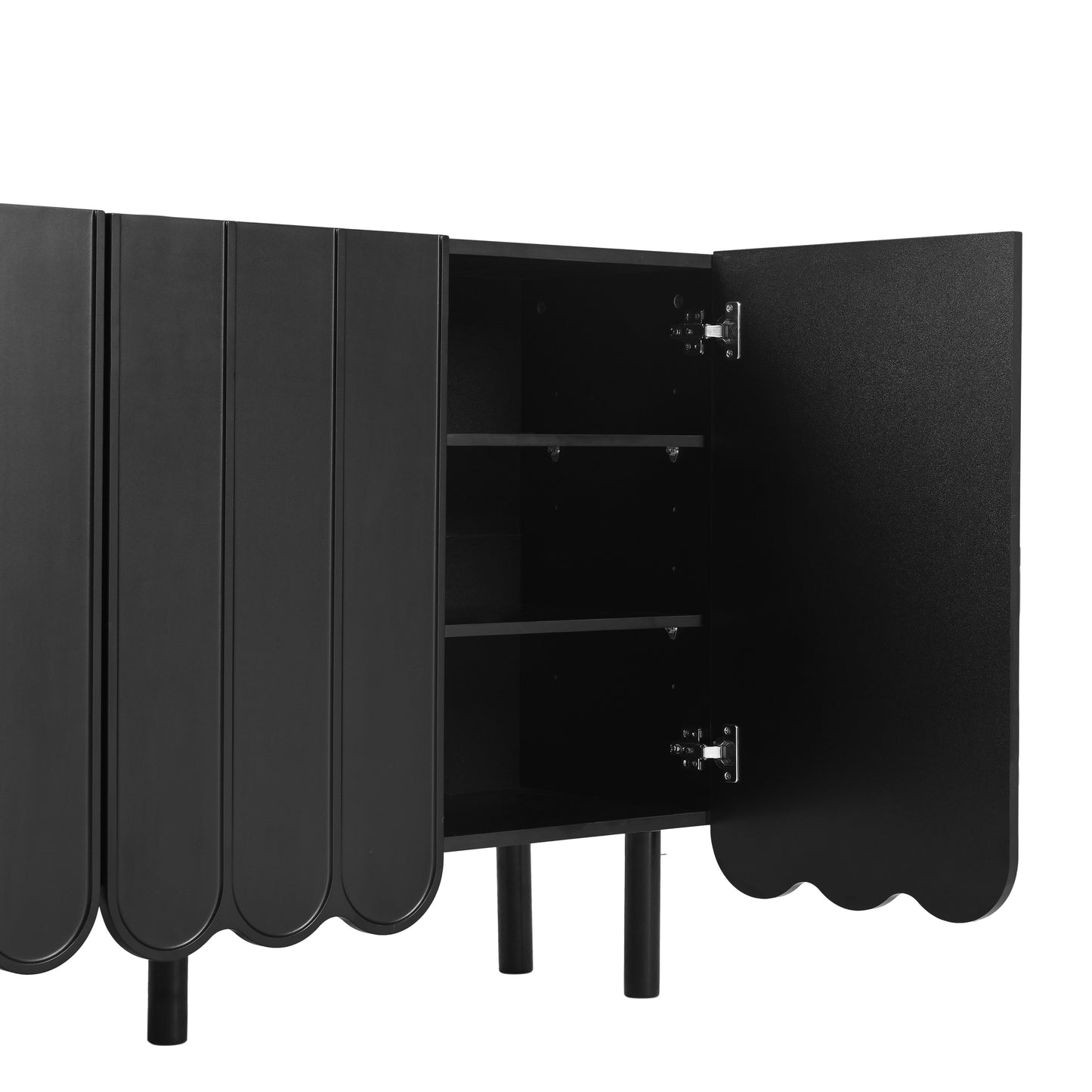 Black Minimalist Cabinet w/ Adjustable Shelves