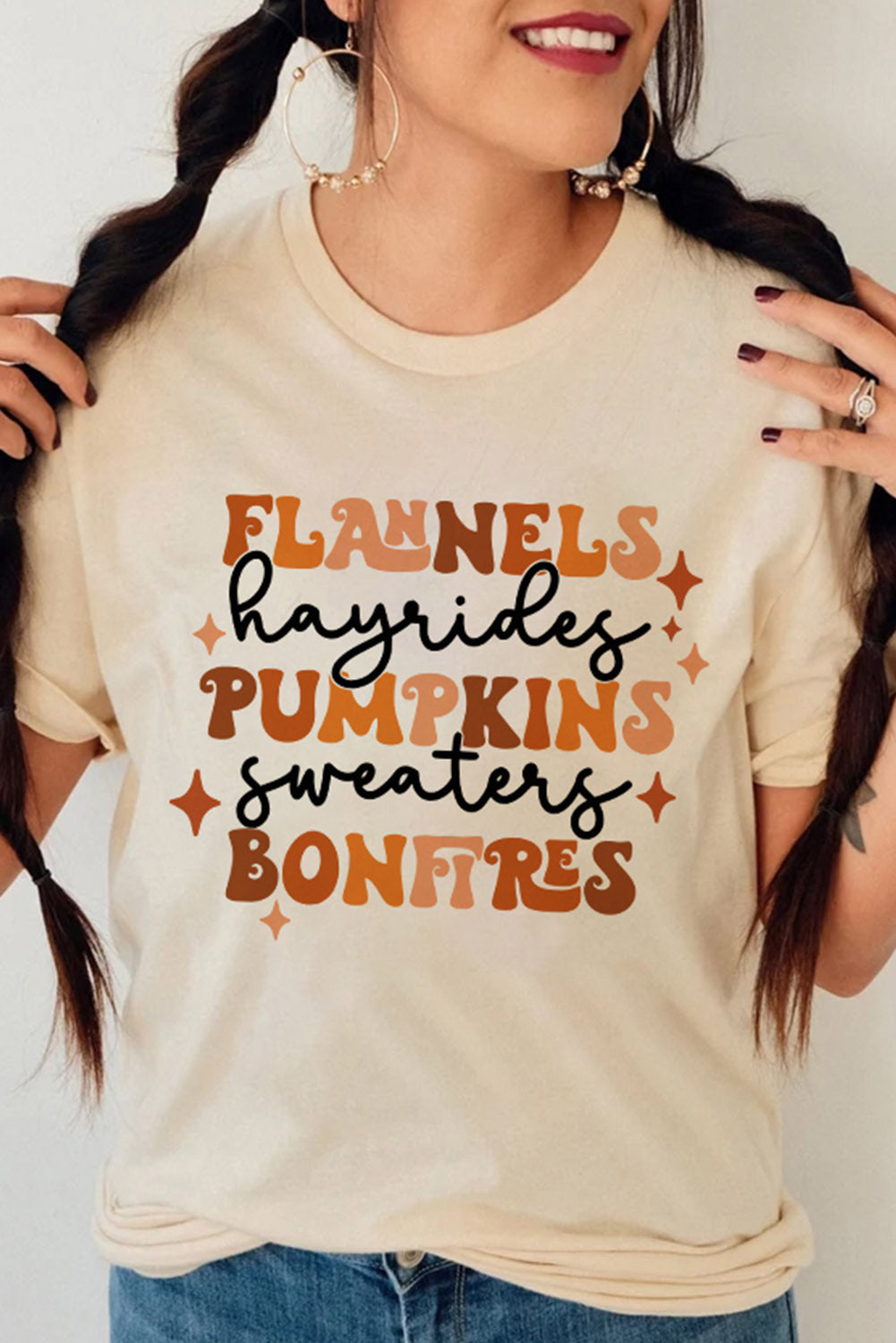 Khaki Flannels Hayrides Pumpkins Bonfires Graphic Tee