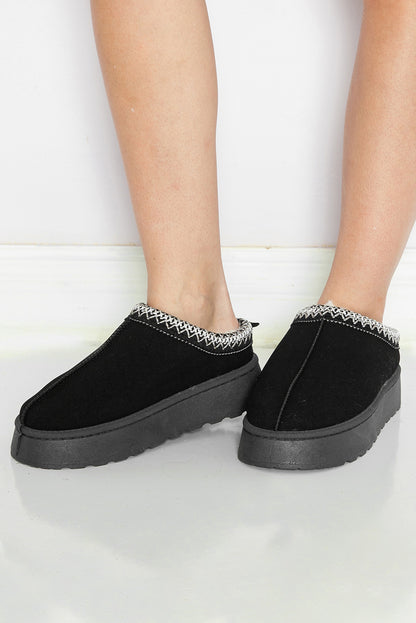 Black Suede Platform Snow Boots