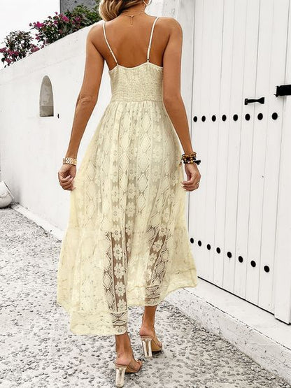 Boho Floral Lace Maxi Dress