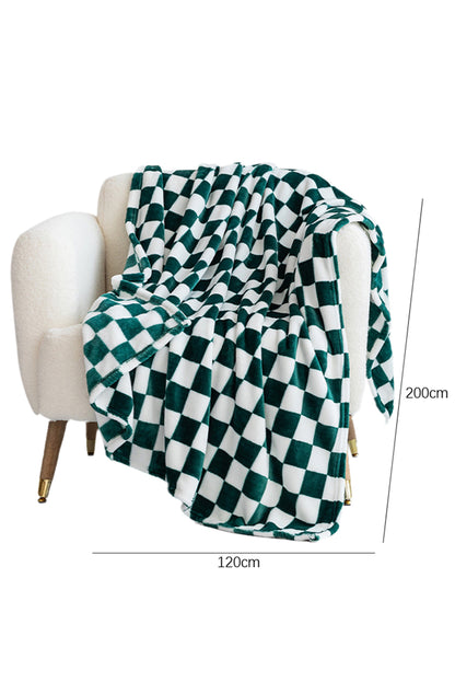 Navy Blue Checkerboard Printed Soft Throw Blanket 120*200cm