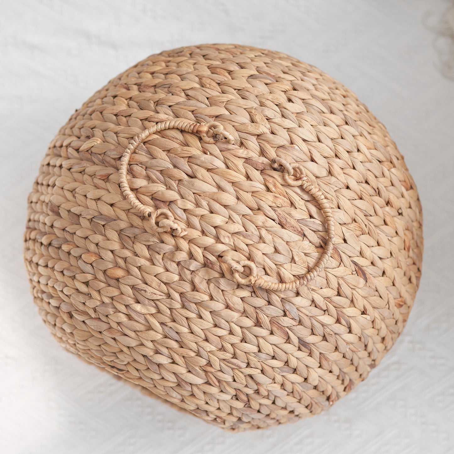 Woven Round Cat Bed Cave w/ Handles