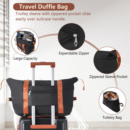 3 Piece Black Luggage Set w/TSA Lock