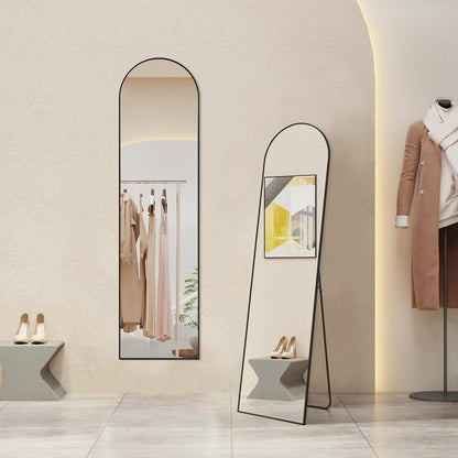 Black Arched Full Length Floor Mirror 16"x59"