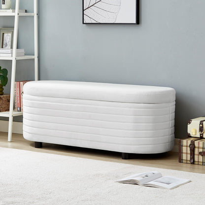 White Velvet Multi-Functional Storage Bench