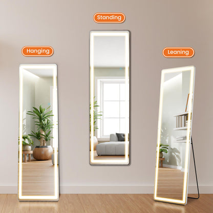 64"x21" Rectangular Full Length Mirror w/ LED Lights