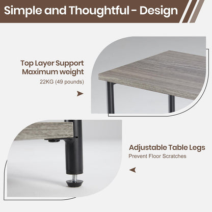 Grey Small Bedside Storage Table