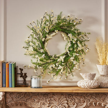 White & Green Plum Blossom Wreath