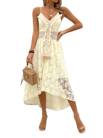 Boho Floral Lace Maxi Dress